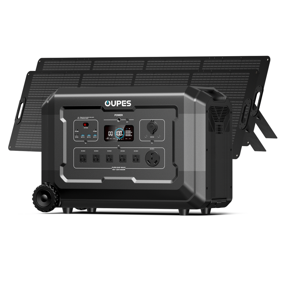 (Sold Out) OUPES Mega 5 Portable 4000W Solar Generator Kit + 2*240W Solar Panel