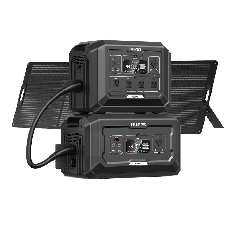 Mega 1 + B2 Extra Battery + 240W Solar Panel | Solar Generator Kit